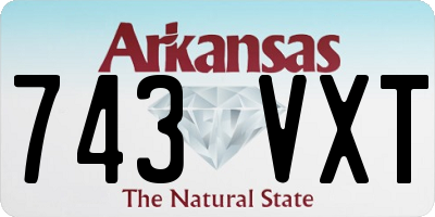 AR license plate 743VXT