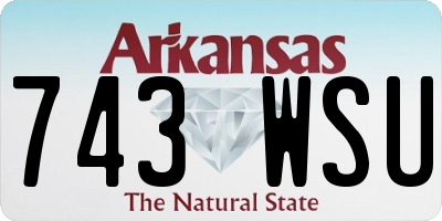 AR license plate 743WSU