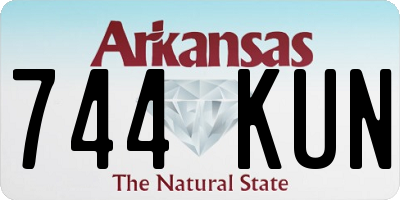AR license plate 744KUN