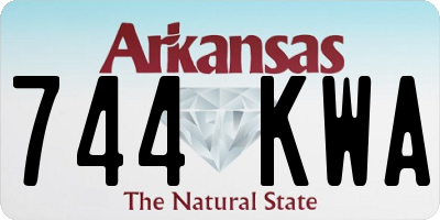 AR license plate 744KWA
