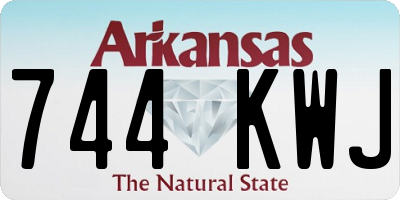 AR license plate 744KWJ