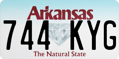 AR license plate 744KYG