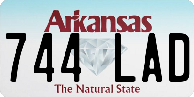 AR license plate 744LAD