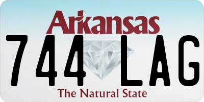 AR license plate 744LAG