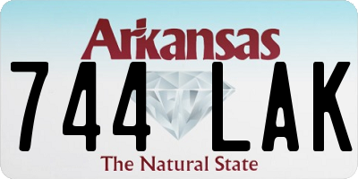 AR license plate 744LAK