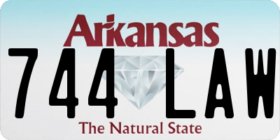 AR license plate 744LAW