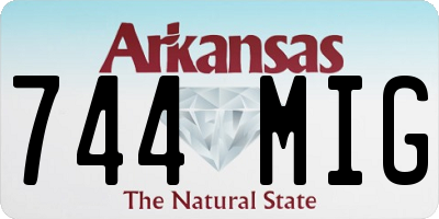 AR license plate 744MIG