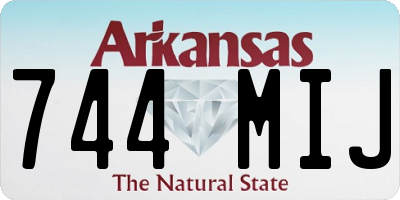 AR license plate 744MIJ