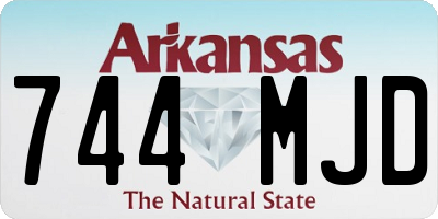 AR license plate 744MJD