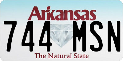 AR license plate 744MSN