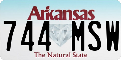 AR license plate 744MSW