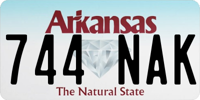 AR license plate 744NAK