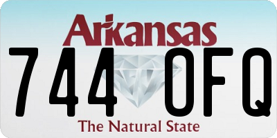 AR license plate 744OFQ