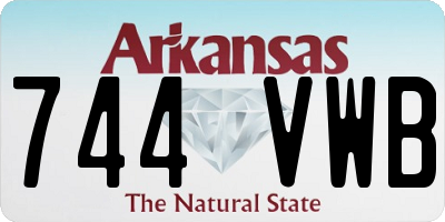 AR license plate 744VWB