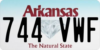 AR license plate 744VWF