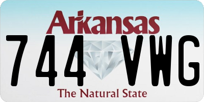 AR license plate 744VWG