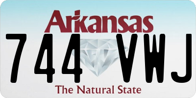 AR license plate 744VWJ