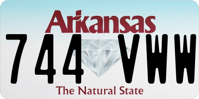 AR license plate 744VWW