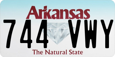 AR license plate 744VWY