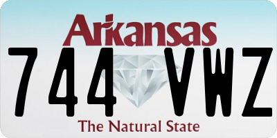 AR license plate 744VWZ