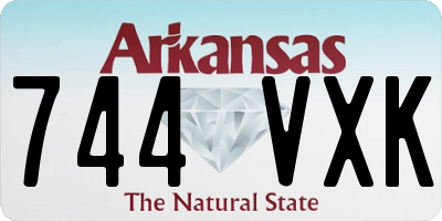 AR license plate 744VXK