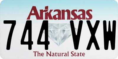 AR license plate 744VXW
