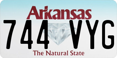 AR license plate 744VYG