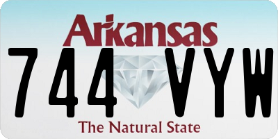 AR license plate 744VYW