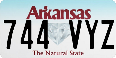 AR license plate 744VYZ