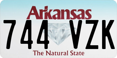 AR license plate 744VZK