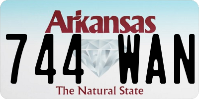 AR license plate 744WAN