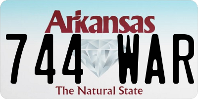 AR license plate 744WAR
