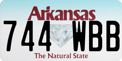 AR license plate 744WBB