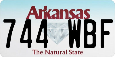 AR license plate 744WBF