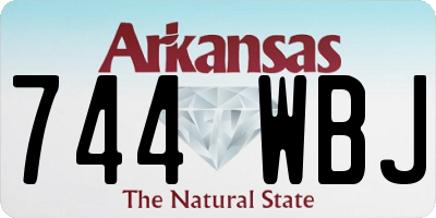 AR license plate 744WBJ