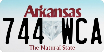 AR license plate 744WCA