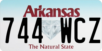 AR license plate 744WCZ