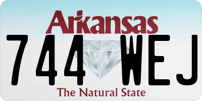 AR license plate 744WEJ