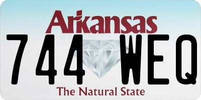 AR license plate 744WEQ