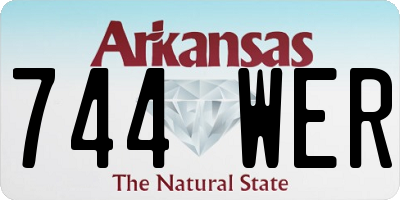 AR license plate 744WER