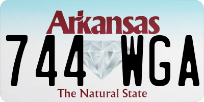 AR license plate 744WGA