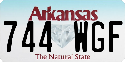 AR license plate 744WGF
