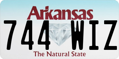 AR license plate 744WIZ