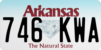 AR license plate 746KWA