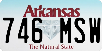 AR license plate 746MSW