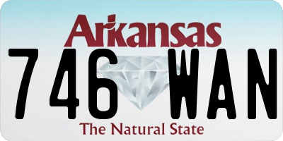 AR license plate 746WAN