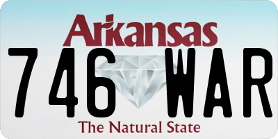 AR license plate 746WAR