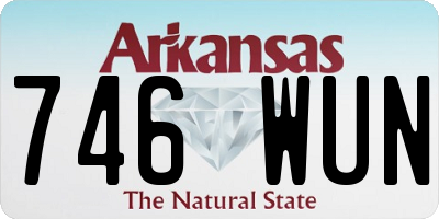 AR license plate 746WUN