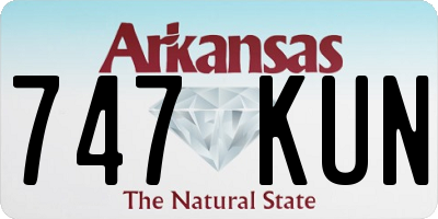 AR license plate 747KUN