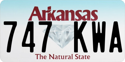AR license plate 747KWA